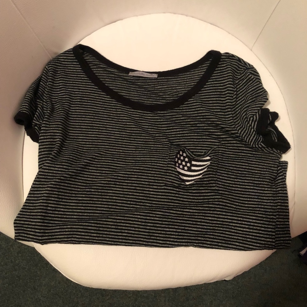 Charlotte Russe American flag heart tee